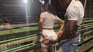 complete video of an event in a busy avenue almost getting caught