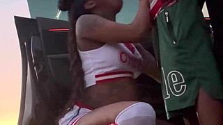 Cheerleader Craves Dick Outdoors! She Squirts and Swallows.