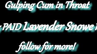 pale white princess keeps glasses on while staring back during deepthroat cum swallow