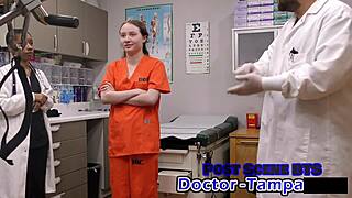 Dr tampa - commissary cash - serena morgan in a roleplay scene with latex, handcuffs, and humiliation