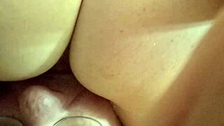 I'm licking my mature wife's cunt in our real home video