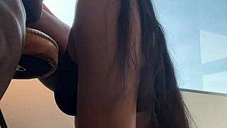 Cute amateur girl discovers big black cock, leading to ass play and facial