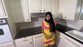 Amira Ali, The Exotic Brunette Maid, Masturbates And Squirts With Big Nipples