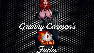 Granny Carmen Angels Slutty Vibrator & Cock Dp Creampie