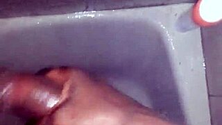 jerking my big black cock in the shower, gonna cum soon