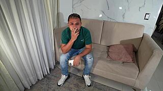 Caught Masturbating By Stepbrother, Tasting His Cock - Melany Latina