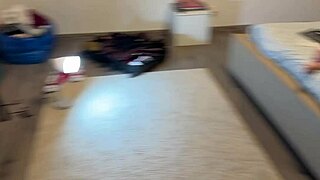 cute college girl paints easter balls