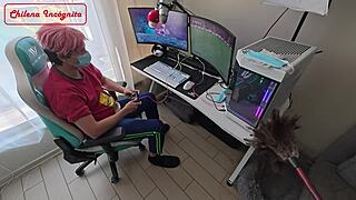 maid whore obeys boss's son in roleplay blowjob gone wrong