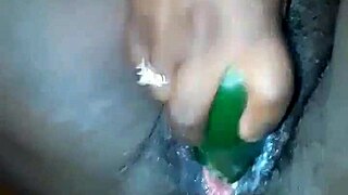 fucking pregnant pussy with phat cucumber