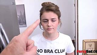 rosalyn sphinx plays with step daddy's balls in kitchen