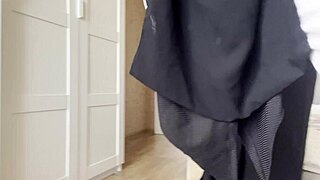 stroke your cock like this, arab khalifa in stockings instructs her stepson