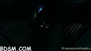 Bound Girl Sucking Hairless Cunt and Punished with Electricity