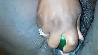 fucking pregnant pussy with phat cucumber