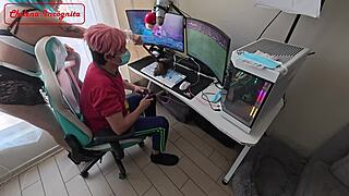 maid whore obeys boss's son in roleplay blowjob gone wrong