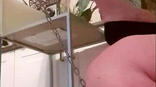 humiliating my old slave with bdsm and golden shower