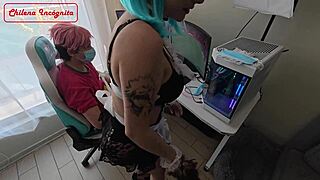 maid whore obeys boss's son in roleplay blowjob gone wrong