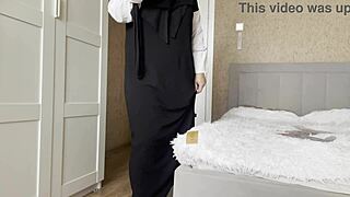 stroke your cock like this, arab khalifa in stockings instructs her stepson