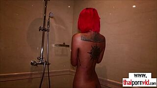 petite thai teen showers and fucks white cock