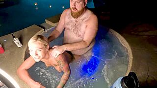 Enjoying A Hot Tub Session With Blonde Wife Deliah Grace From WCA Productions
