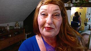 Redhaired business woman HIRES ESCORT for CUM in MOUTH roleplay and HUMILIATION