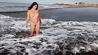 stepmom invites stepson for a nude beach photoshoot adventure