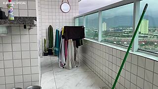 This maid's ass teases in short skirt. So hot!