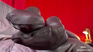 Teasing With My German Anthracite Nylon Feet Rubbing Near Your Face?