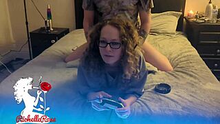 skinny milf gamer girl gets freeuse dogged and creampied in part 2