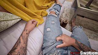 Stepsister queenie sateen craves her stepbrother's big cock inside her pussy