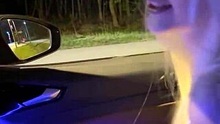 FUCKED busty sexy blonde in the CAR and CAME on her face