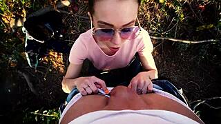 she just pulled up her panties after creampie in a park