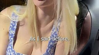 FUCKED busty sexy blonde in the CAR and CAME on her face