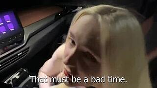 FUCKED busty sexy blonde in the CAR and CAME on her face