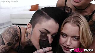Intense Hardcore Goth Foursome With Blowjobs, Cumshots, And Swallows