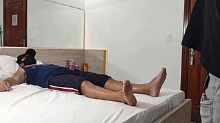 behind the cameras capturing group banging scenes