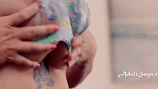 Extra curvy milf rides hard white cock!