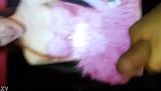 Cumming on Tiffany Lady Marmalade in lingerie during masturbation