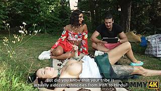 mommy4k mature brunette valentina sierra rubs her huge tits on the long italian cock in public