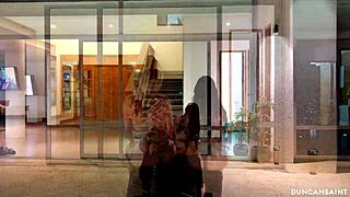 Playboy enjoys a suggestive late-night threesome at his mansion with big cocks