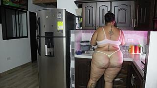 Stepson Spies On Stepmother And Things Go Wrong In The Kitchen