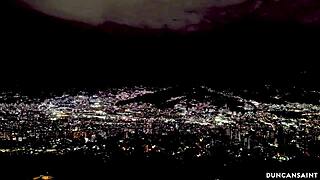 Playboy enjoys a suggestive late-night threesome at his mansion with big cocks