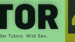 Tricky boy cleverly tutors with mature instructor in black stockings