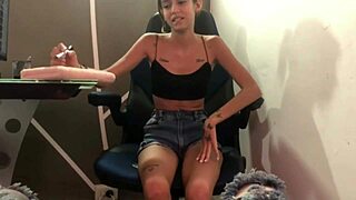 Busty blonde SUCKS dick and gets FUCKED on all fours