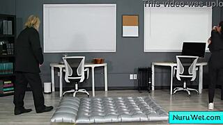 hey, check out this ebony masseuse with perfect big boobs giving a wet nuru massage, says evan stone to nina white