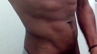 student in university bathroom