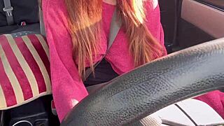 is artemisia love flashing her big tits while driving around