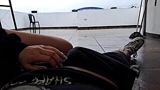 My Stepsister Sucks My Cock On The Terrace