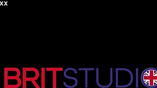 naughty uniformed brunette ellie milks a cock at the milking table