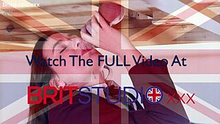 naughty uniformed brunette ellie milks a cock at the milking table