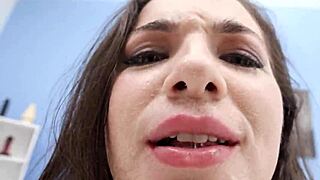 Piss Soaked Brunette Kristy Black Stretches Her Ass with 4 Stud Double Anal Sz2872 Pee